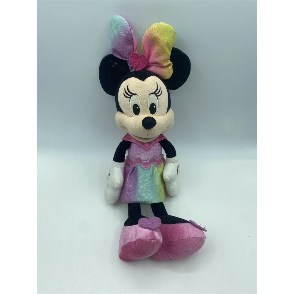 Disney Minnie Mouse Plush Kids Rainbow Ombre Sparkle Pink